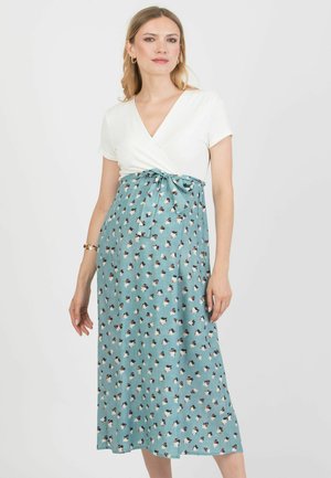 FEDERICA - MATERNITY WITH CROSSED NECKLINE AND WRAPPED - Freizeitkleid - light blue