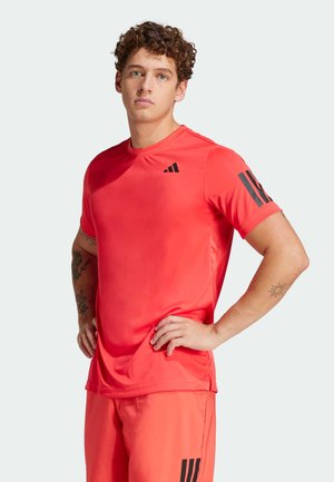 CLUB 3 STRIPES TEE - Sports T-shirt - semi lucid red