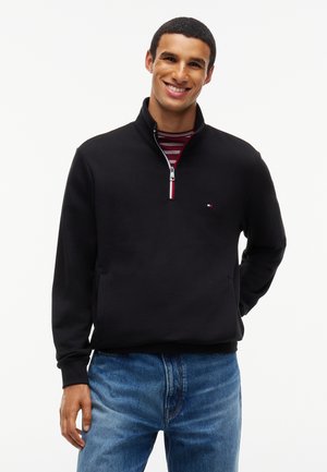 Tommy Hilfiger, RWB TIPPING TERRY REG 1/4 ZIP - Sweatshirt - black