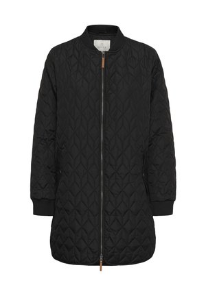 Melns izsistais jackets ar rāvējslēdzēju priekšpusē, ribotām piedurknēm un apaļu kakla izgriezumu. Tam ir dimanta raksts un ādas rāvējslēdzēja pievilkšanas cilpa.