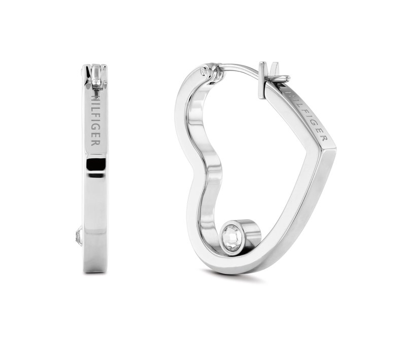 Tommy Hilfiger SS WITH CRYSTALS EARRINGS - Auskari - silver-coloured