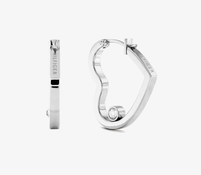 Tommy Hilfiger SS WITH CRYSTALS EARRINGS - Auskari - silver-coloured