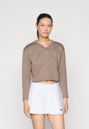 GOLF V NECK - Langærmet T-shirt - mink brown/sail