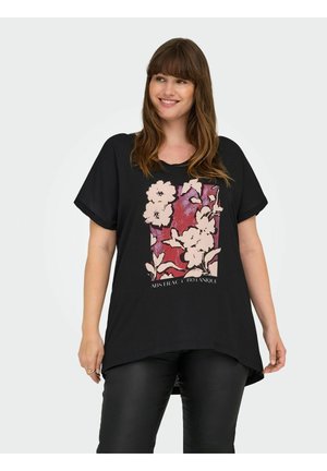 CARKETTY LIFE V NECK MIX - Apdrukāts T-krekls - black