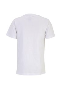 White short-sleeve t-shirt with a classic crew neck. Made from smooth cotton, featuring a simple, unadorned design with no patterns or accents.