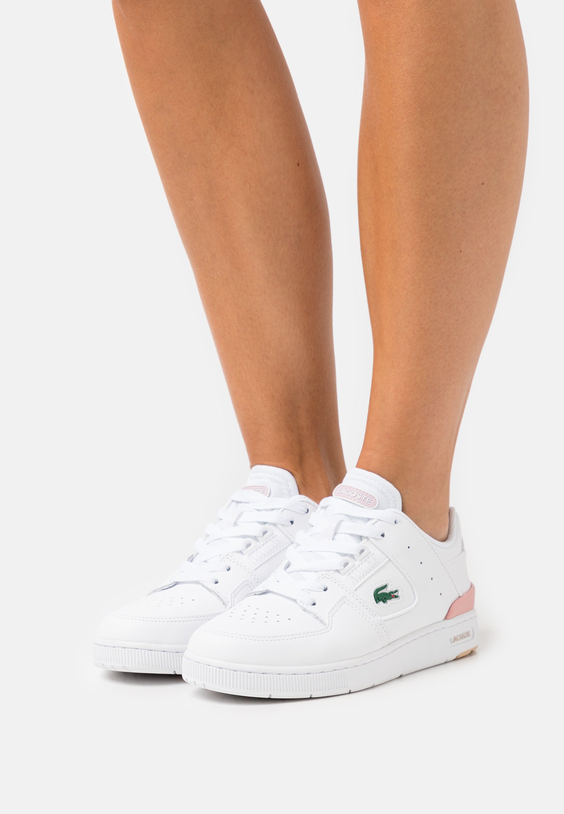 Lacoste COURT CAGE - Baskets basses - white/light pink/blanc - ZALANDO.FR