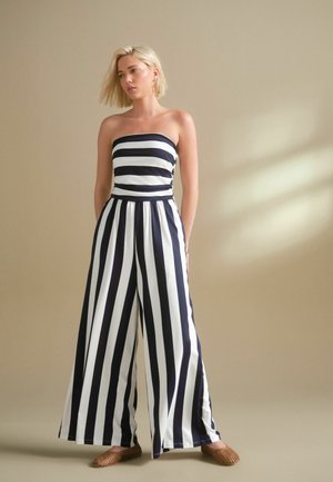 Next BANDEAU - Jumpsuit - navy blue white stripe