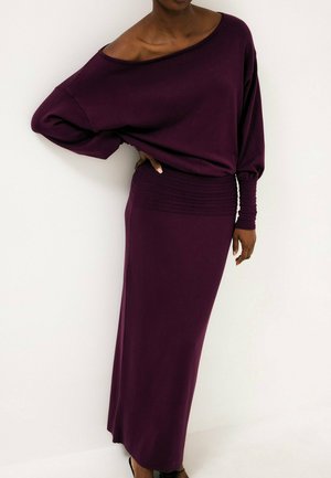 NA-KD, SEAM DETAIL BATWING MIDI DRESS - Maxi šaty - plum