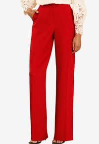 HIGH WAIST WIDE LEG TAILORED  - Pantalon classique - red