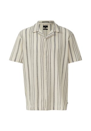 QS, RESORT FIT KURZARM MIT STRUKTURSTREIFEN - Chemise - creme