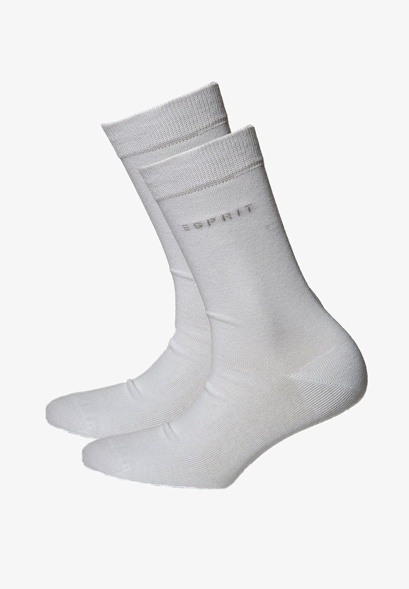 Białe skarpetki z mieszanki bawełny z prążkowanym brzegiem, z wytłoczonym logo "ESPRIT". Gładka faktura, długość do połowy łydki i klasyczny design.