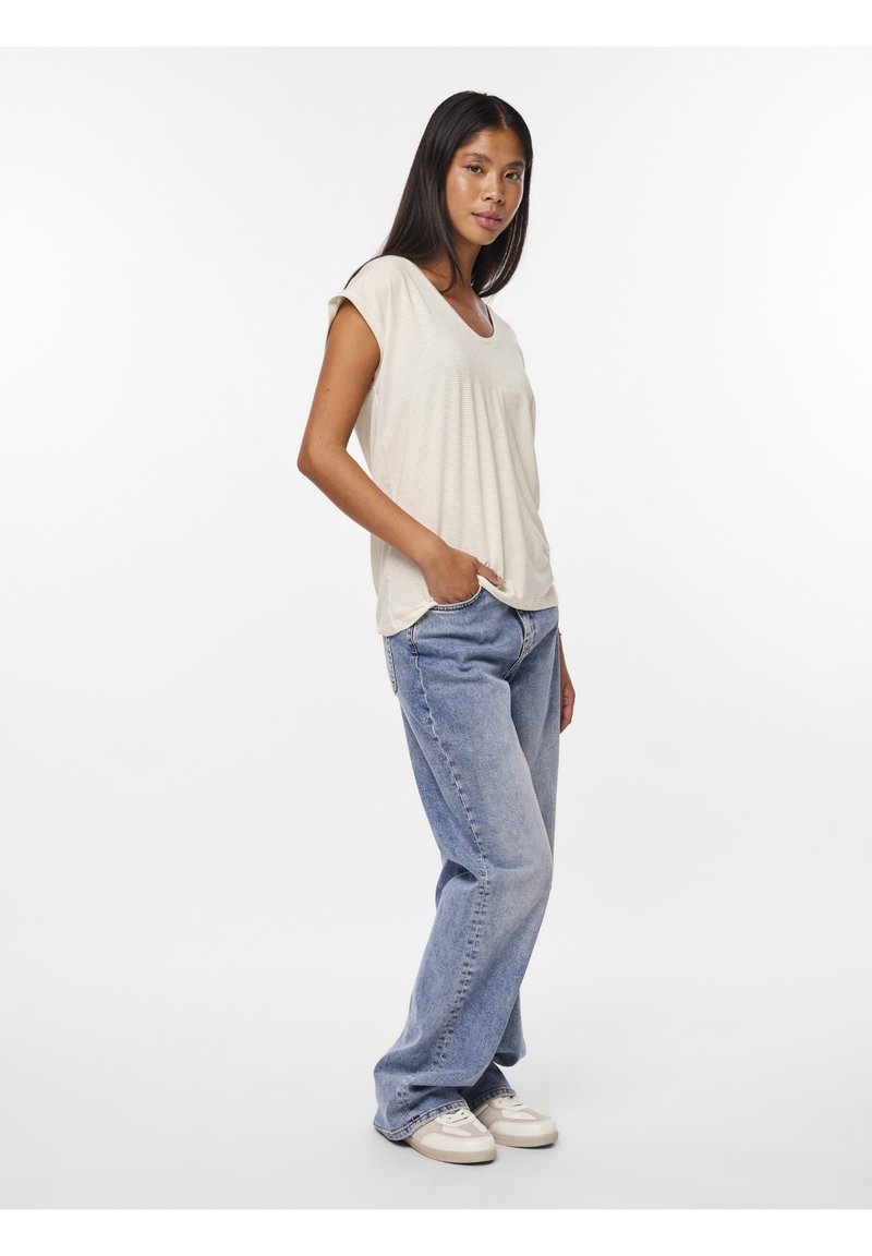PIECES Pcbillo New Tee Noos T-Shirt Donna, Maniche Corte, Girocollo, Righe Marine, Vestibilità Loose - 6