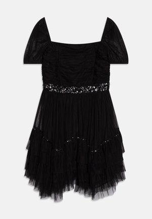 Anaya with love SQUARE NECK PUFF SLEEVE MINI DRESS WITH EMBELLISHMENT - Vestido de cóctel - black