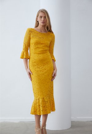 Cocktailjurk - mustard yellow