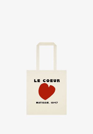 Sac fourre-tout en toile avec un cœur rouge et le texte "LE COEUR" au-dessus et "MATISSE, 1947" en dessous du cœur.