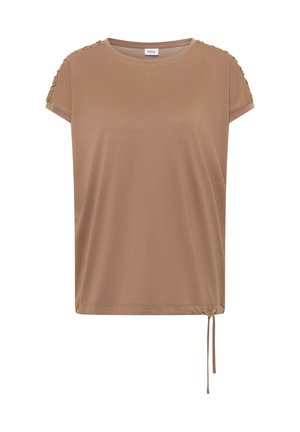 Cecil, KURZARM SHIRT MIT BOATNECK UND RAFFUNG - T-shirt con stampa - creamy mocha