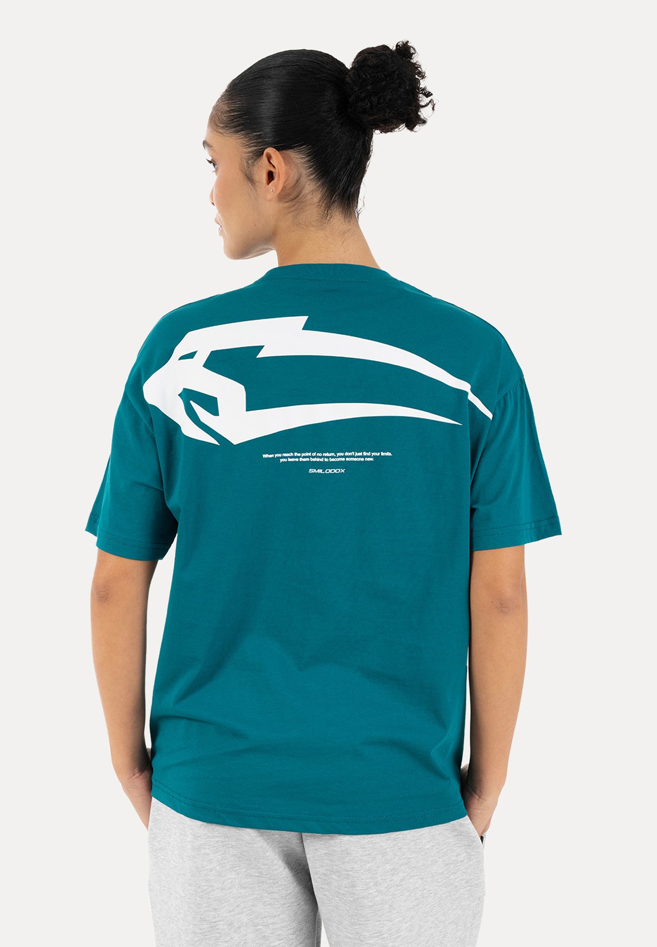 Smilodox UNISEX OVERSIZE TANE - Camiseta estampada - petrol/azul