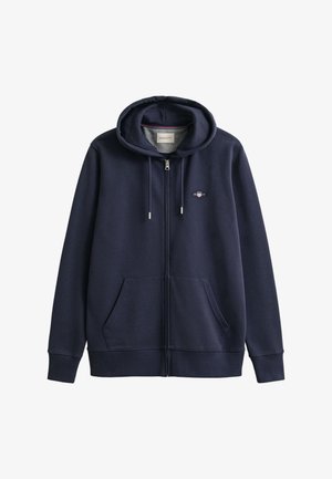 GANT SHIELD FULL ZIP HOODIE - Sweatjacke - evening blue