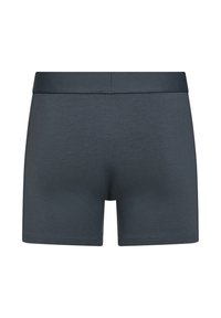 Dark gray men's boxer shorts made of a soft fabric, featuring an elastic waistband and a smooth, seamless design.
