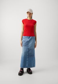 Even&Odd 2 PACK - Basic T-shirt - off-white/red