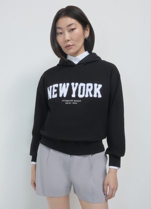 Calliope SCRITTA NEW YORK - Kapuzenpullover - ultrablack