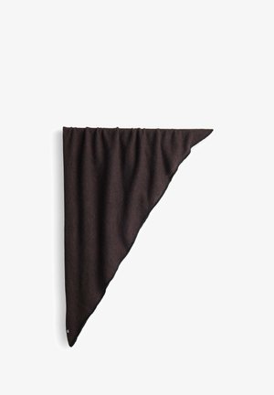 Dark brown triangular wool scarf with soft texture, displayed flat against a white background.
