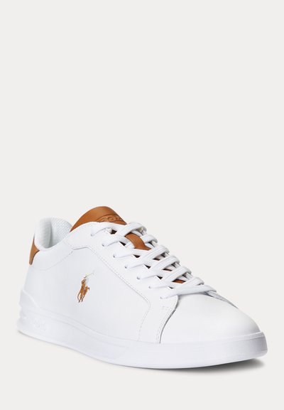 Polo Ralph Lauren HERITAGE COURT II LEATHER SNEAKER UNISEX - Sneakers low - white/tan