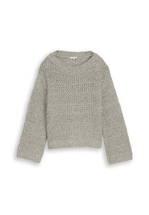 TOM TAILOR, KNIT CHUNKY STRUCTURED SWEATER - Pullover - soft grey melange