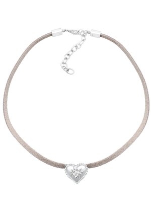 HEART CHOKER - Halskæder - silver-coloured/beige