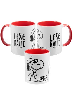THE PEANUTS LESERATTE KAFFEE - Drink bottle - weiß rot