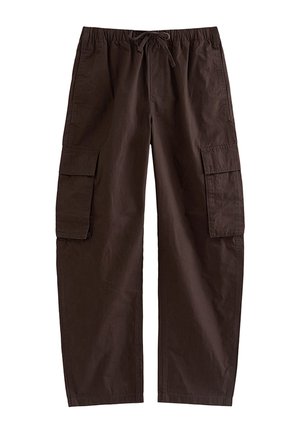 New Look, DARK  BARREL LEG UTILITY CARGO TROUSERS - Pantalones cargo - dark brown