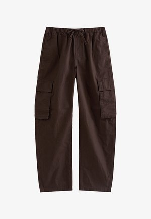 New Look, DARK BARREL LEG UTILITY CARGO TROUSERS - Pantalones cargo - dark brown