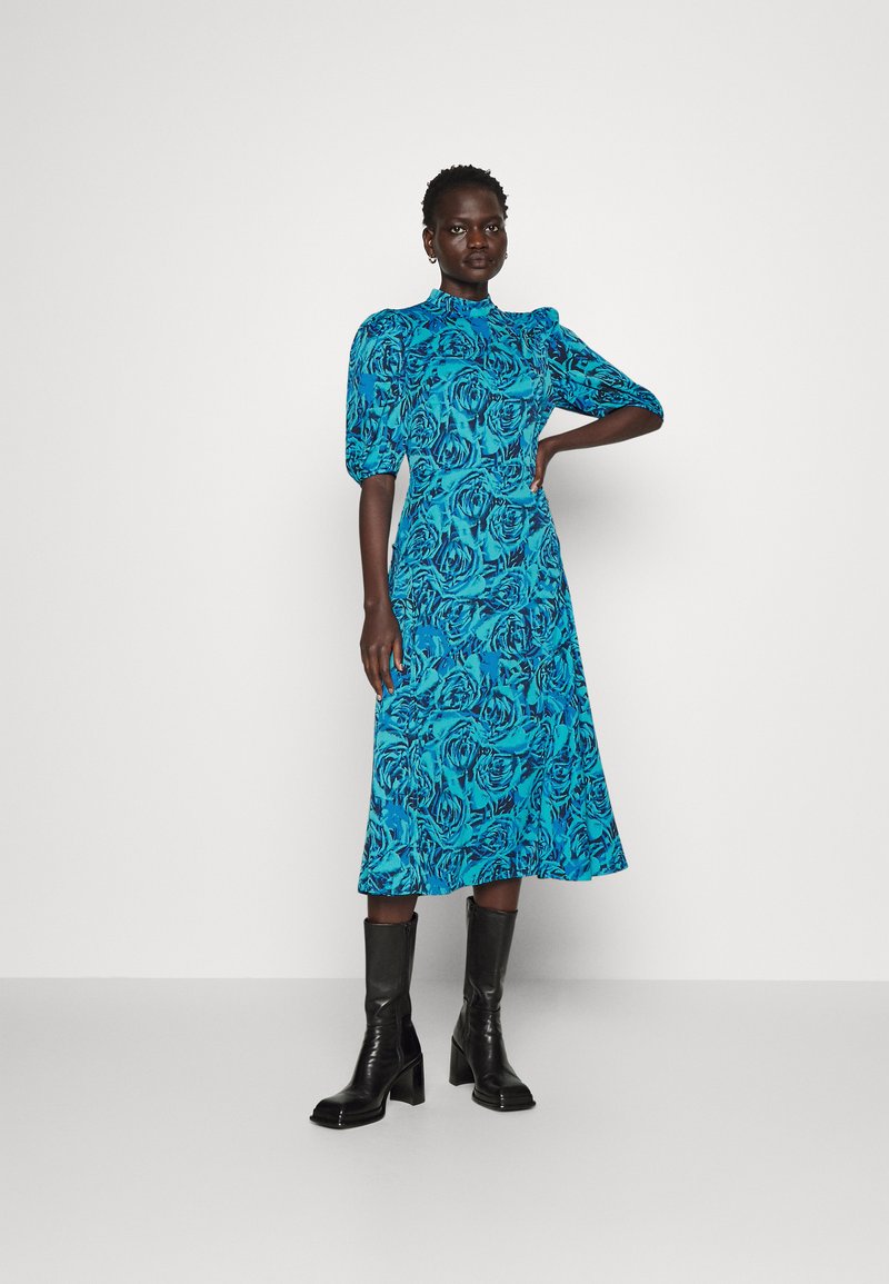 Diane Von Furstenberg Abito in misto seta vintage DvF Bianco Blu navy Modale ref.89312 - Joli Closet Diane Von Furstenberg Abito in misto seta vintage DvF Bianco Blu navy Modale ref.89312 - Joli Closet