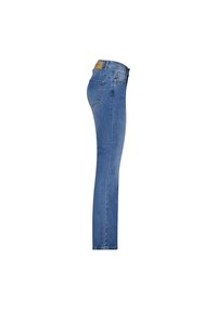 Skinny jeans in lichtblauwe denim. Vijf-pocketontwerp met een ritsluiting, middelhoge taille en subtiele whiskerdetails langs de benen.