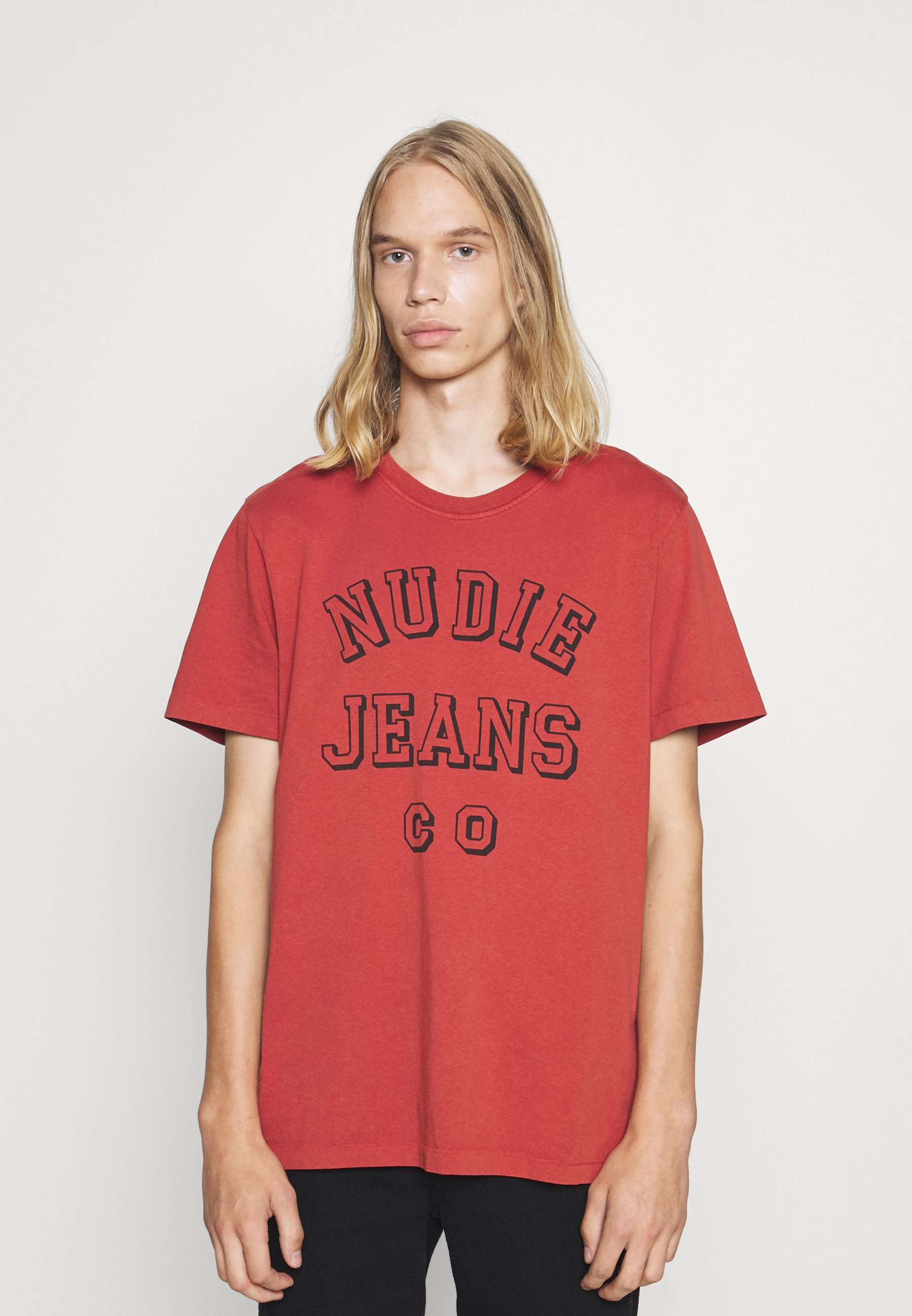 Nudie Jeans ROY - Print T-shirt - poppy 