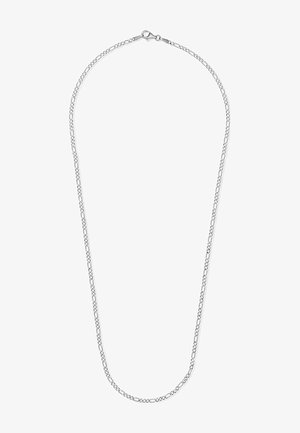 Silberne Kettenhalskette mit verlängerten Gliedern, einer glatten Oberfläche und einem sicheren Karabinerverschluss. Verstellbare Länge für Vielseitigkeit.