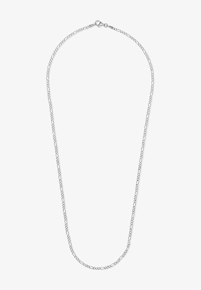 Silberne Kettenhalskette mit verlängerten Gliedern, einer glatten Oberfläche und einem sicheren Karabinerverschluss. Verstellbare Länge für Vielseitigkeit.