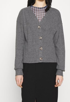 Strickjacke - mottled dark grey