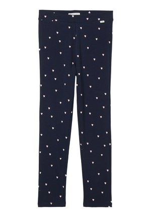 Leggingsit - dark blue pink heart