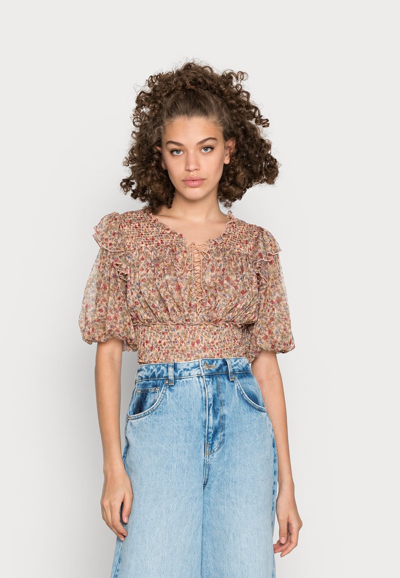 Free People BEATRICE TOP - T-shirt estampada - peach combo
