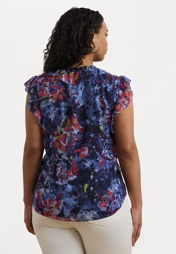 PRINT RUFFLE-TRIM GEORGETTE BLOUSE - Blouse4