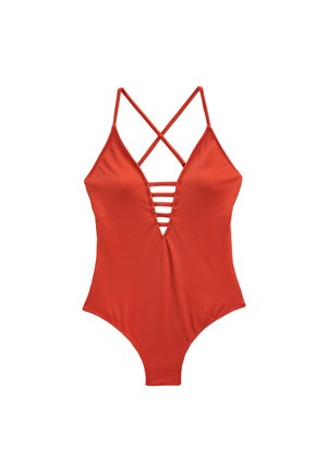 CUT OUT DETAIL DEEP V NECK SPAGHETTI STRAPPY  - Uimapuku - cinnamon