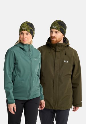 Jack Wolfskin, REAL STUFF PRINT BEANIEUNISEX - Mütze - paw obsidian moss