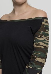 Urban Classics LADIES 3/4 CONTRAST RAGLAN TEE - Apdrukāts T-krekls - black