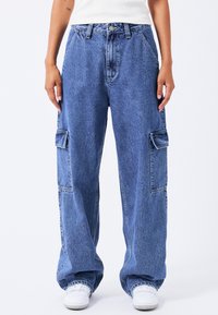 Dr.Denim DONNA CARGO - Džíny Relaxed Fit - pebble mid stone