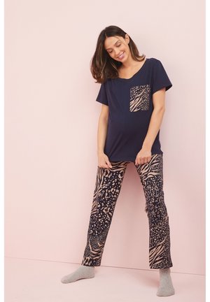 Nattplagg set - navy blue animal
