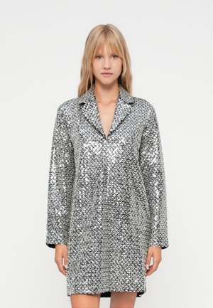 SLFSELIMA RELAXED SHORT DRESS - Cocktailkleid/festliches Kleid - silver-coloured