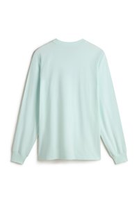T-shirt a maniche lunghe verde menta, realizzato in cotone morbido, con un classico collo rotondo e orlo dritto con polsini aderenti.