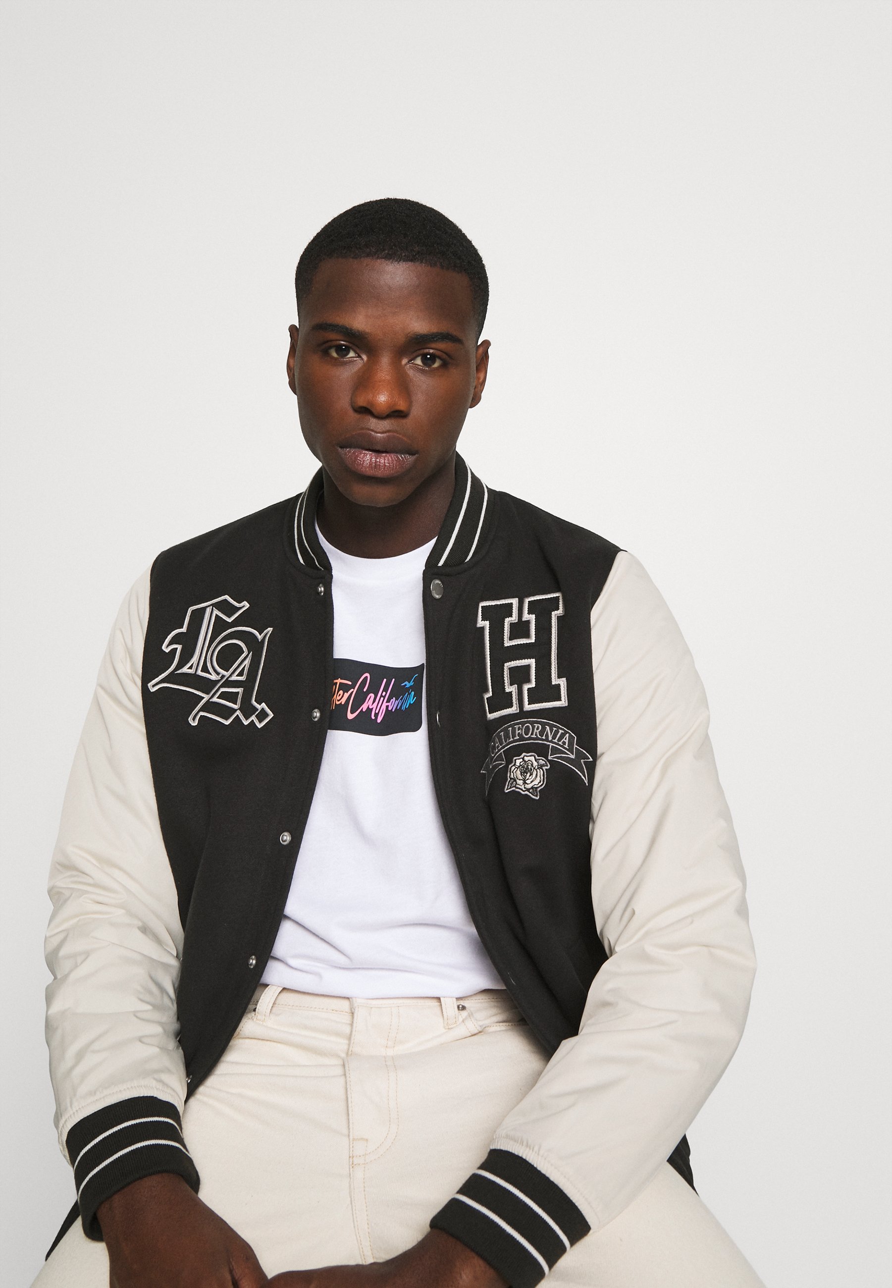 Hollister Co. TREND DROP VARSITY - Sudadera con cremallera - black/negro -  Zalando.es