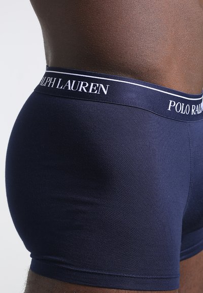 Navyblauwe katoenen boxershorts met een wit Polo Ralph Lauren-logo op de elastische tailleband; gladde textuur, aansluitend ontwerp.